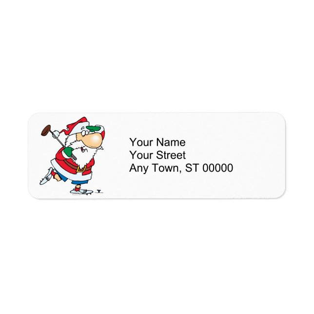 Etiqueta personalizado gracioso golfista santa claus (Frente)