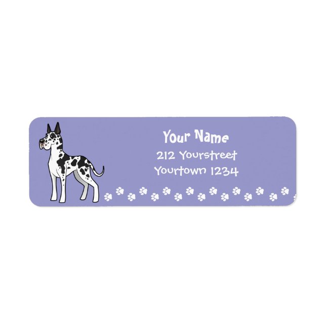 Etiqueta Personalizado Great Dane (Frente)
