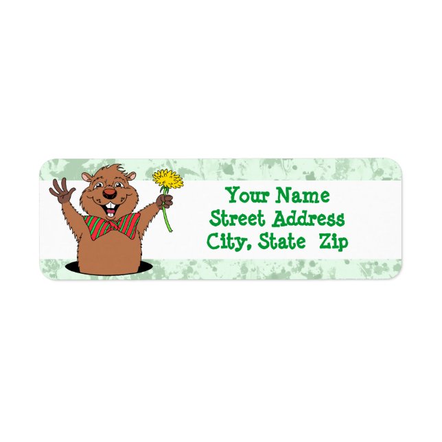 Etiqueta Personalizado Groundhog (Frente)