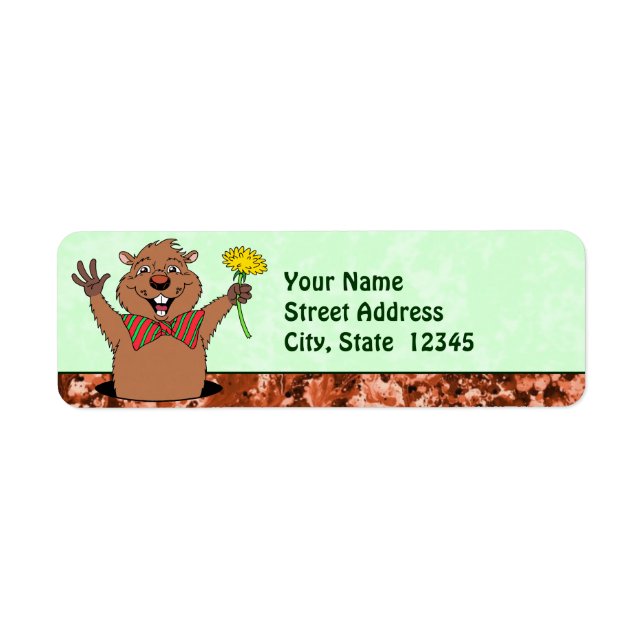 Etiqueta Personalizado Groundhog (Frente)