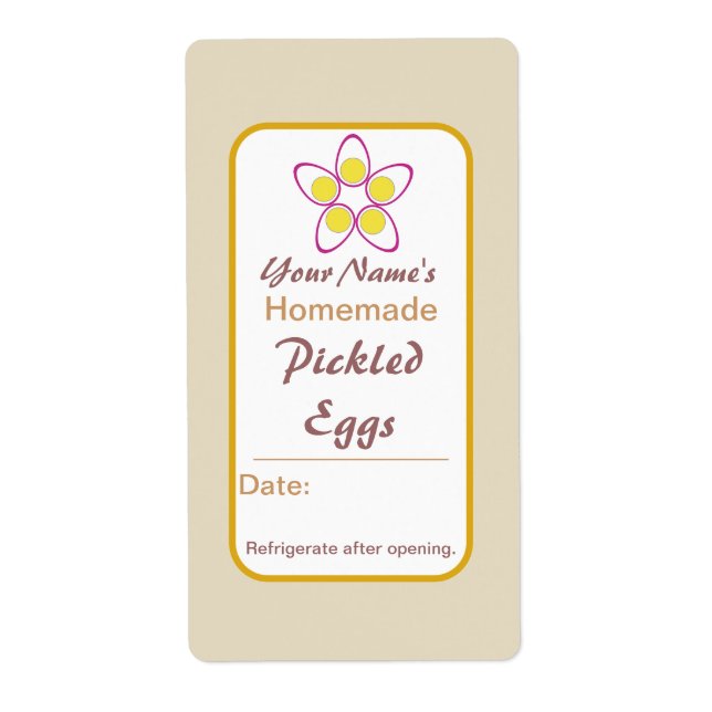 Etiqueta Personalizado Jar Labels Pickled Eggs Personalizad (Frente)