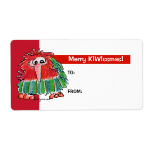 Etiqueta Personalizado Kiwi Bird 3 Navidades de regalo