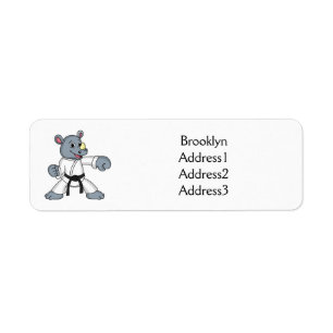Etiqueta Personalizado lindo rhino kung fu personalizado