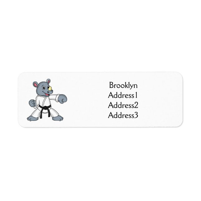 Etiqueta Personalizado lindo rhino kung fu personalizado (Frente)