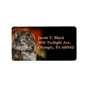 Etiqueta Personalizado Lobo de Golden Gaze