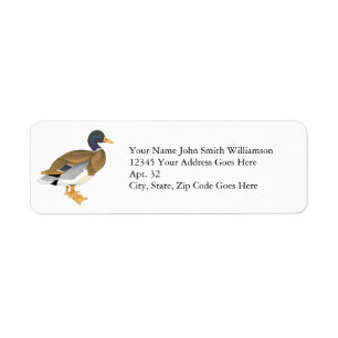 Etiqueta Personalizado Mallard Duck Personalizado Imagen M