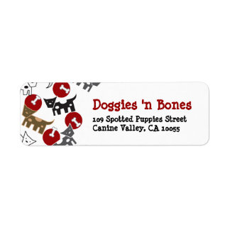 Etiqueta Personalizado manchado de doggies y huesos baratos