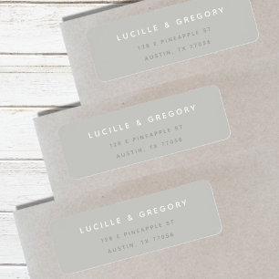 Etiqueta Personalizado moderno simple   Gris   Dirección de