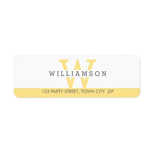 Etiqueta PERSONALIZADO MONOGRAM moderno sencillo gris inici (Frente)