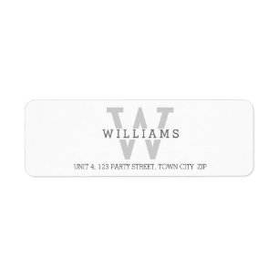 Etiqueta PERSONALIZADO MONOGRAM nombre inicial simple moder