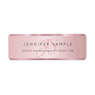 Etiqueta Personalizado Monograma Elegante Dirección de Reto
