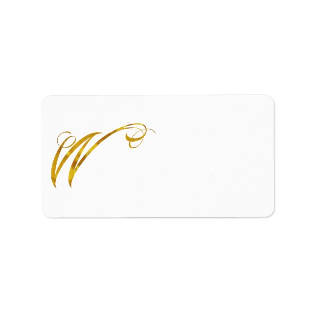 Etiqueta Personalizado Monograma W Faux Relieves metalizado (Frente)