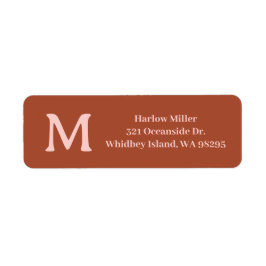 Etiqueta Personalizado Naranja quemado Monograma