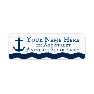 Etiqueta Personalizado Náutico de Sleek Anchor