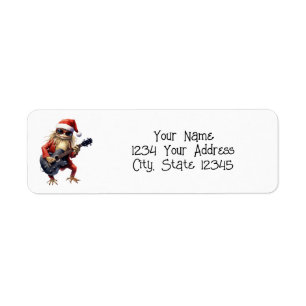 Etiqueta Personalizado Navidades graciosos Frog Rock Band