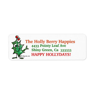 Etiqueta Personalizado Navidades Holly direccionan a Pegati
