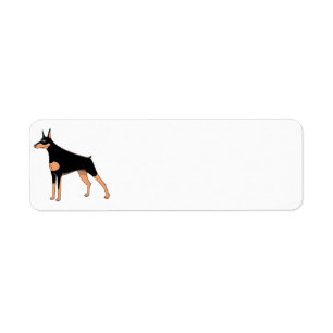 Etiqueta personalizado negro y de óxido de doberman