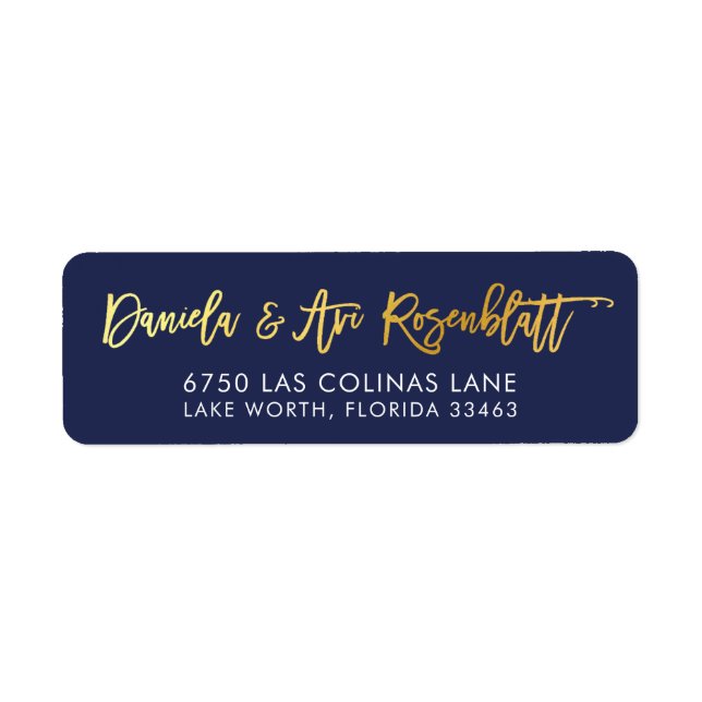 Etiqueta PERSONALIZADO nombres de Relieve metalizado de oro (Frente)