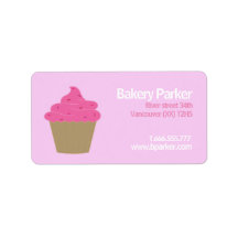 Personalizado panadería producto rosa cupcake Etiq