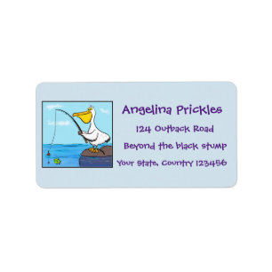 Etiqueta Personalizado pelícano de pesca divertida