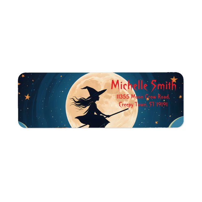 Etiqueta Personalizado personalizado: Bruja de Halloween co (Frente)