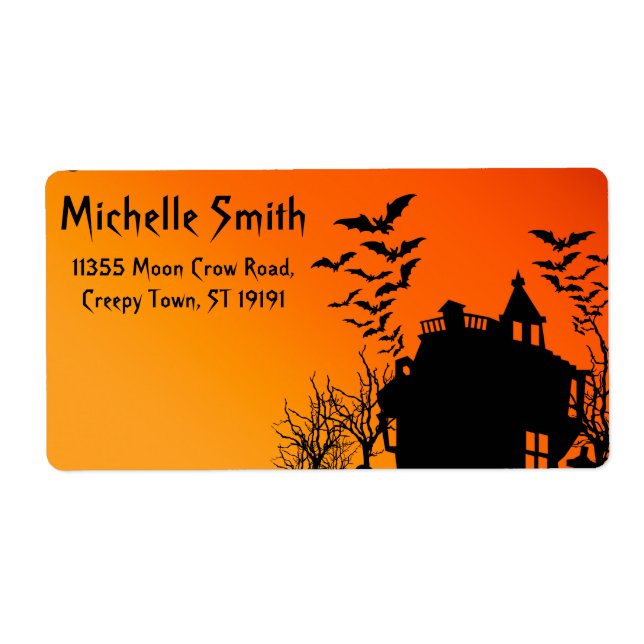 Etiqueta Personalizado personalizado murciélagos de Hallowe (Frente)