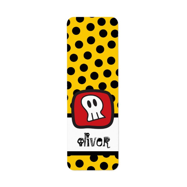 Etiqueta Personalizado Pirata Skull y la fiesta de Hallowee (Frente)