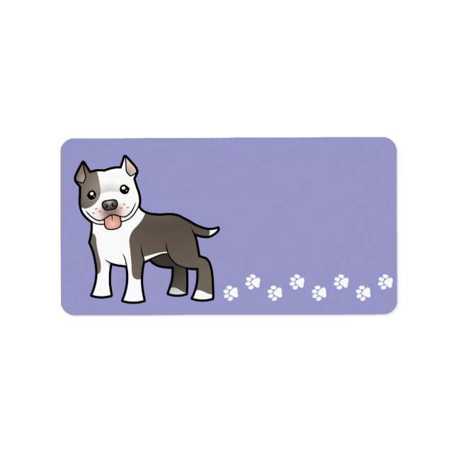 Etiqueta Personalizado Pitbull / American Staffordshire Ter (Frente)