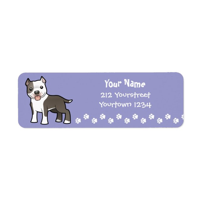 Etiqueta Personalizado Pitbull / American Staffordshire Ter (Frente)