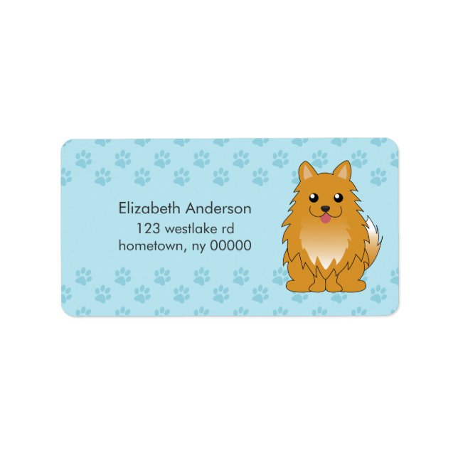 Etiqueta Personalizado Pomeranian Puppy (Frente)
