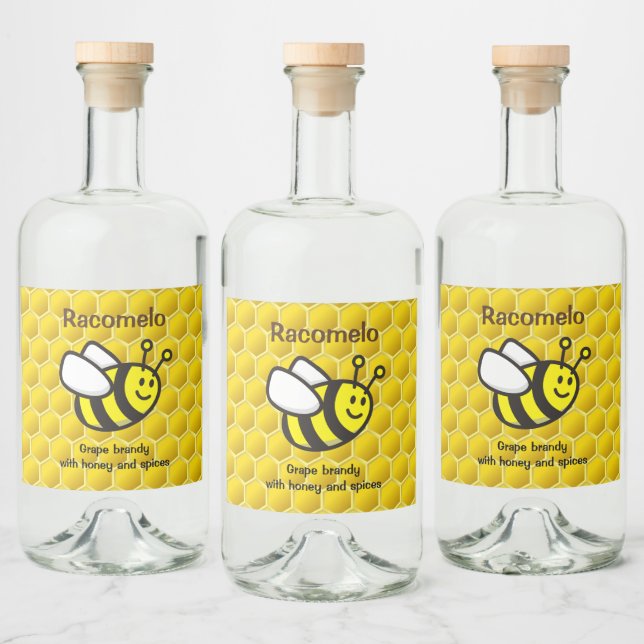 Etiqueta Personalizado Racomelo de Honeybee (Botellas)