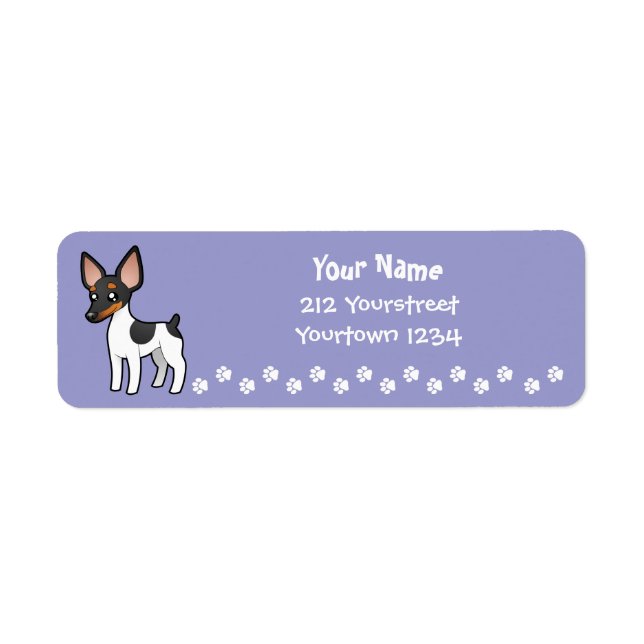 Etiqueta Personalizado Rat Terrier / Toy Fox Terrier (Frente)