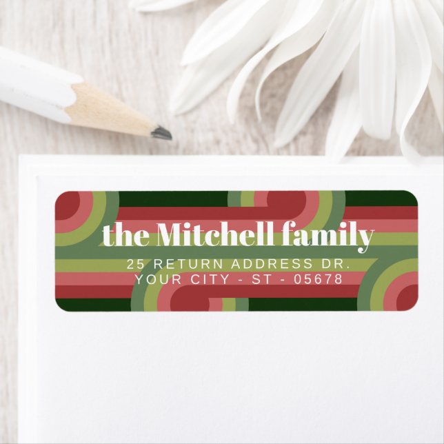 Etiqueta Personalizado Retro Resumen Patrón de arte Waves (In situ)