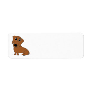 Etiqueta personalizado rojo dachshund
