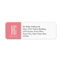 Personalizado Rosa Coral Monogramado