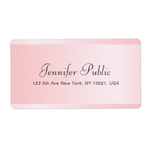 Etiqueta Personalizado Rosa de Oro Typografía de plantilla