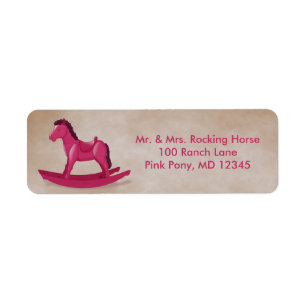 Etiqueta Personalizado rosado de la niña del caballo