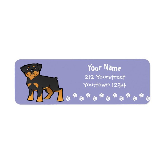 Etiqueta Personalizado Rottweiler (Frente)