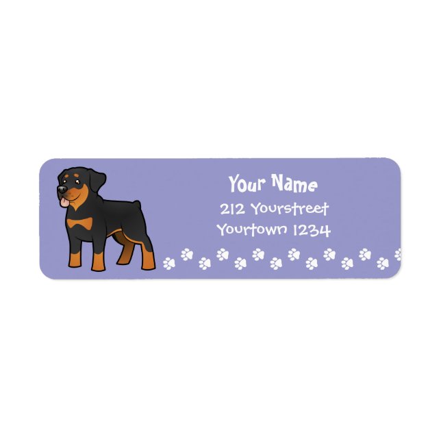 Etiqueta Personalizado Rottweiler (Frente)
