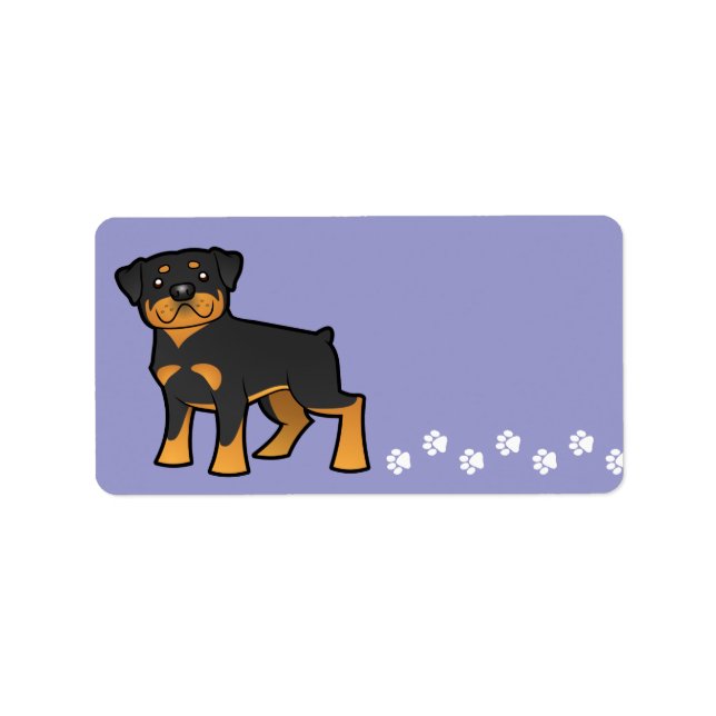 Etiqueta Personalizado Rottweiler (Frente)