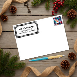 Etiqueta Personalizado Rústico negro y blanco de la placa d