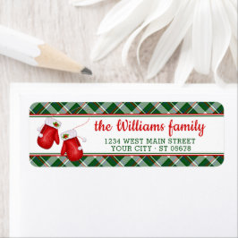 Etiqueta Personalizado Santa Red Mitte El Patrón Verde Rojo
