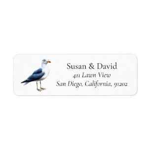 Etiqueta Personalizado Seagull Nautical De Ave