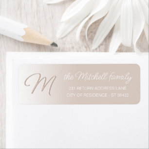 Etiqueta Personalizado Sencillo Elegante Neutral Taupe Marr