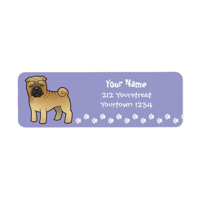 Etiqueta Personalizado Shar Pei (Frente)