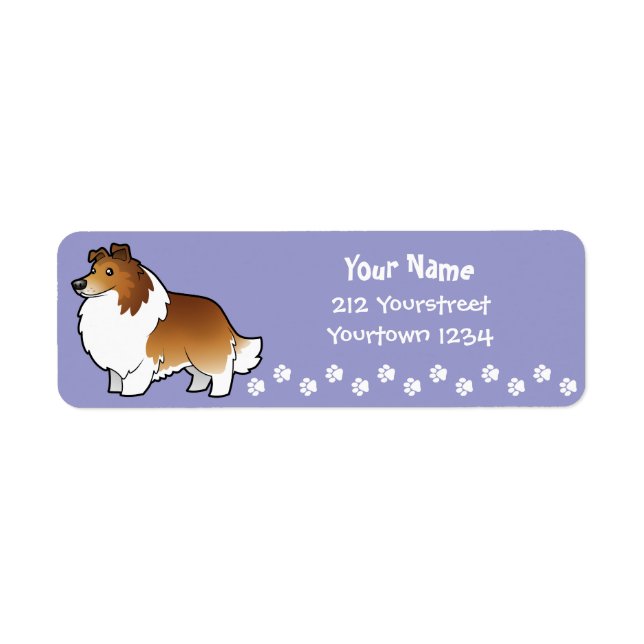 Etiqueta Personalizado Shetland Sheepdog / Collie (Frente)