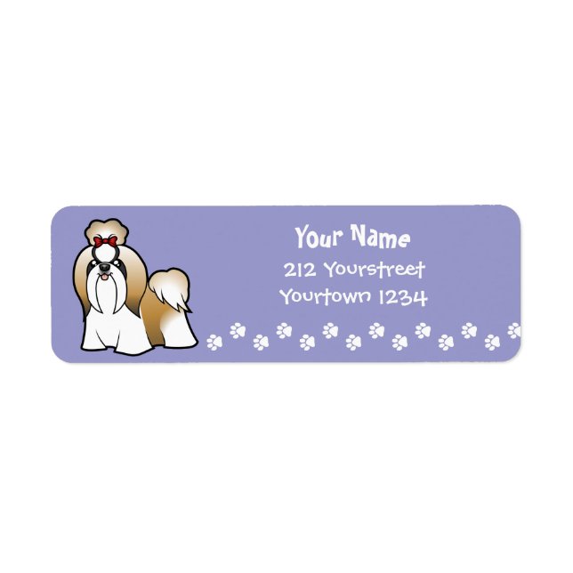 Etiqueta Personalizado Shih Tzu (show cut) (Frente)