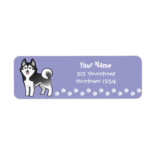 Etiqueta Personalizado Siberian Husky / Alaskan Malamute (Frente)