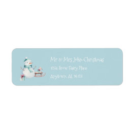 Etiqueta Personalizado Snowman Dirección de Retorno Navidad