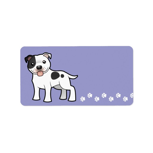 Etiqueta Personalizado Staffordshire Bull Terrier (Frente)